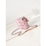 CHANEL 23C Beaded Pink Small Body Bag Sequin Bag Model AS3966